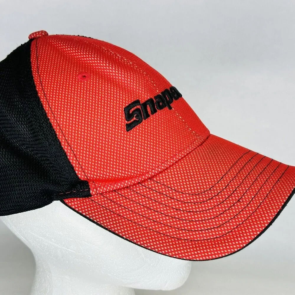 Snap-On Tools‎ Adjustable Strap Back Red Black Mesh Overlay Cap Hat